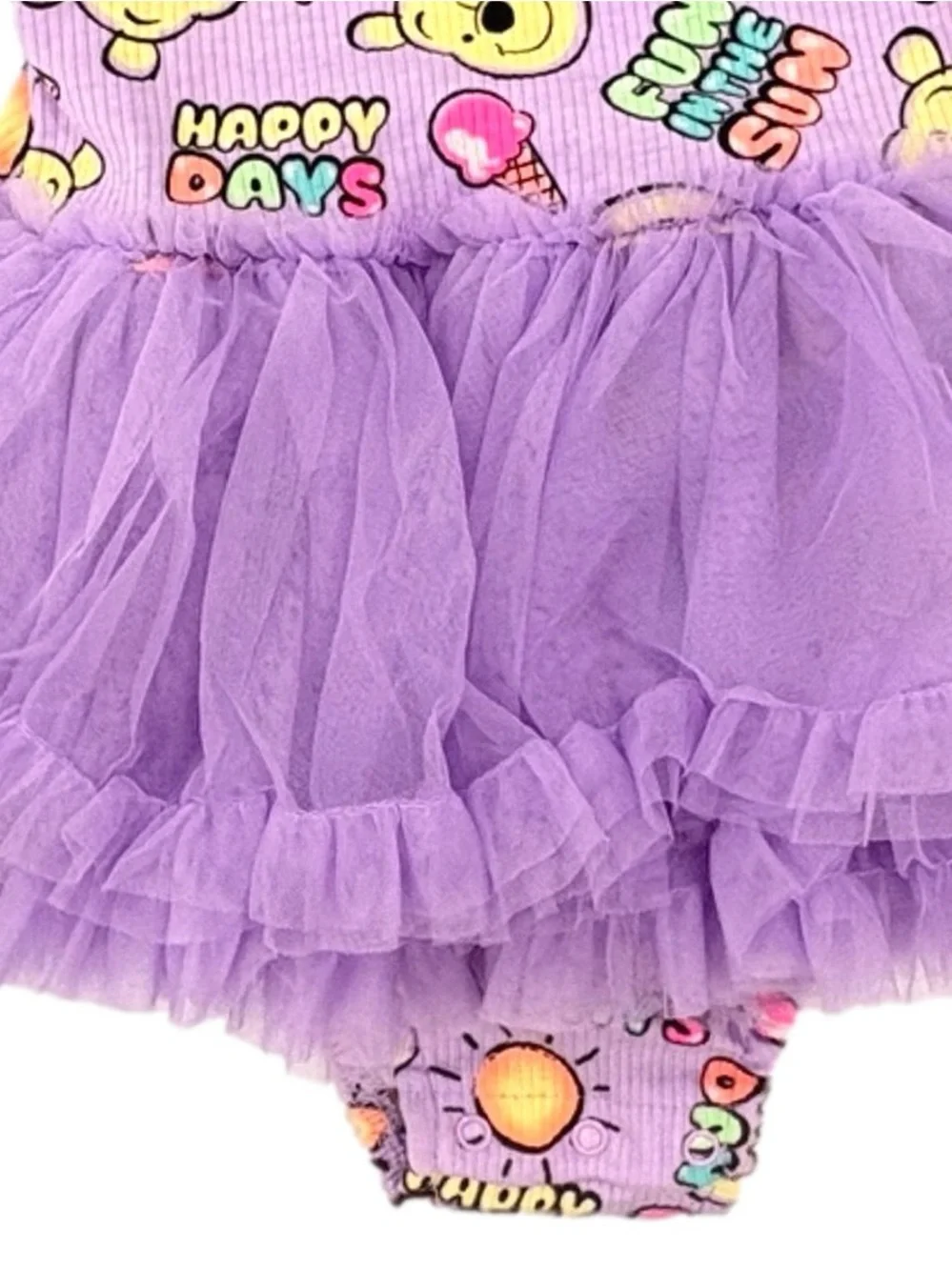 Purple Pooh Tutu Baby Romper
